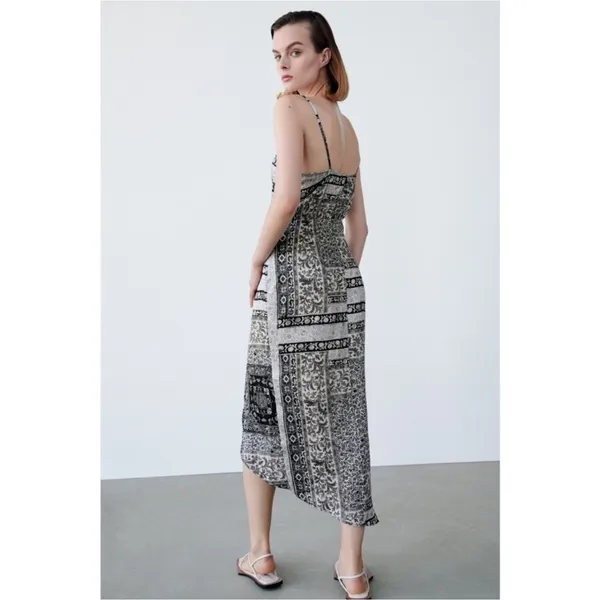 Zara Asymmetrical Dress in Black and White - Image 7