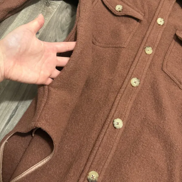 Aritzia Wilfred Free The Ganna Boiled Merino Wool Shirt Jacket Shacket S - Image 8