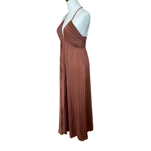 A.L.C. Frank Copper Slip Dress Size 8 Pleated Party Special Occasion Designer $750 - Image 11