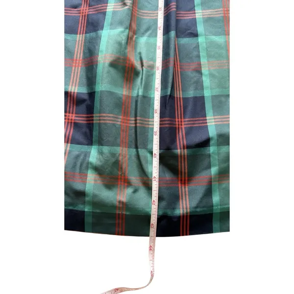 Women's Plaid Midi Dress Green Blue Size M Sleeveless Fit & Flare Tartan Preppy - Image 6