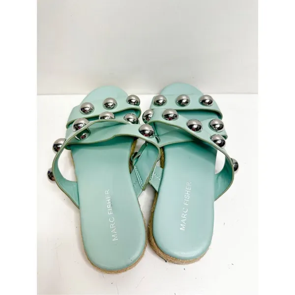 Marc Fisher Sandals Womens Size‎ 6 Green Prisca Crisscross Espadrille Slides - Image 6