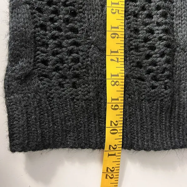 Leith Turtleneck Sweater Womens Medium Black Cut Out Long Sleeves Chunky Knit - Image 12