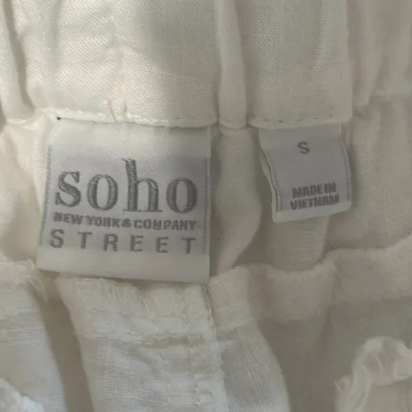 SOHO White Linen Blend Casual Boyfriend Pants - Image 6
