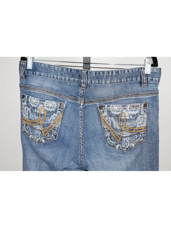 Cruel Denim Blake Jeans Size 11 Long Light Wash Embroidered Pocket Bootcut - Image 6