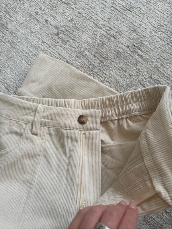 SHEIN Wide-Leg High-Rise Pants in Cream (Size Small) - Image 4