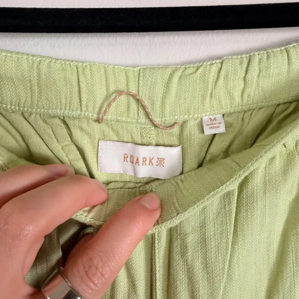 Roark Campover Pants Soft Lime Green Elastic Waist Tapered Leg Womens Medium - Image 3