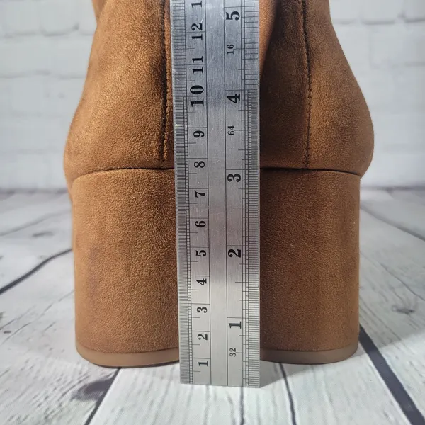 Nordstrom Rack Women's Tan Suede Block‎ Heel Knee High Boots Size 10M - Image 8