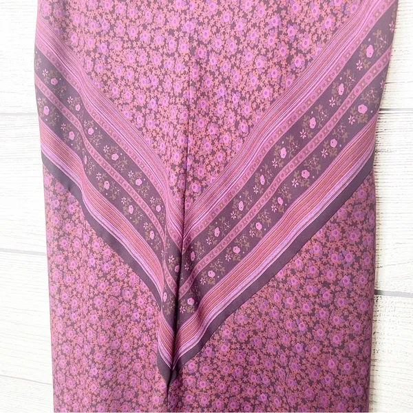Vintage Express Burgundy Purple Boho Floral Bandana Skirt Size Large - Image 2