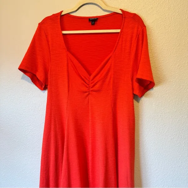 Torrid Orange Knit Short Sleeve Mini Dress Womens 1X Summer Beachy Casual Basic - Image 5