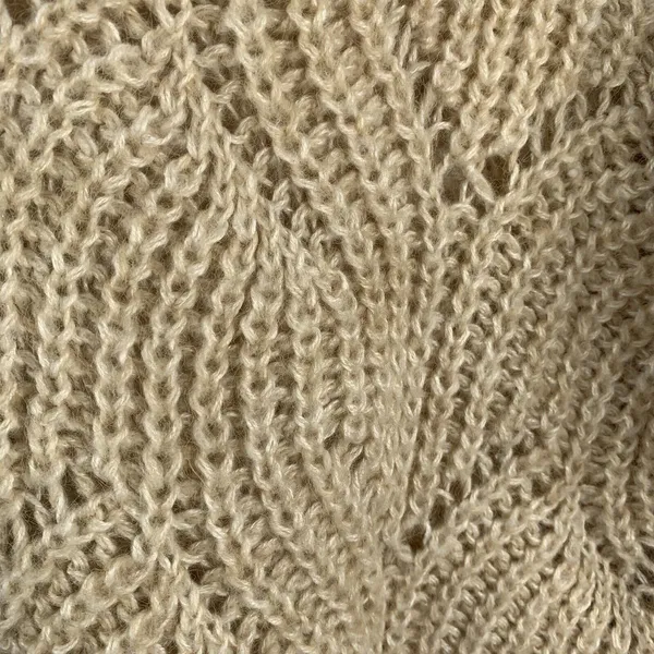ONLY Our Story S Sweater Beige Havana Long Sleeve Pullover Pointelle Knit Tan - Image 4