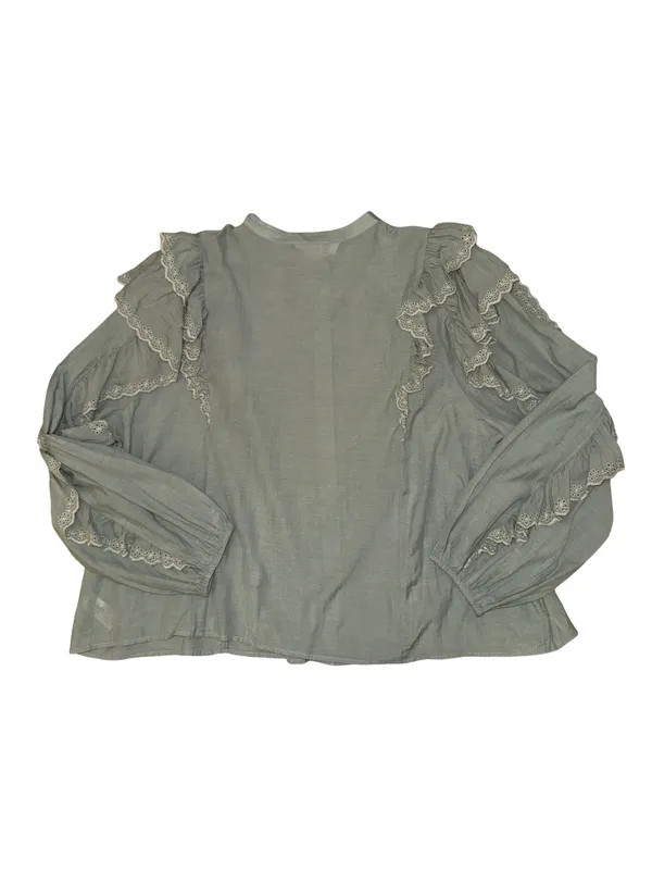 The Drop Arianna Ruffle Blouse 3X Iceberg Green Eyelet NWT - Image 2