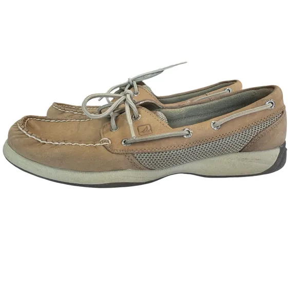 ⁠Sperry Top-Sider Intrepid Tan Leather Boat Shoes Womens Size 9.5 Casual Driving - Image 9
