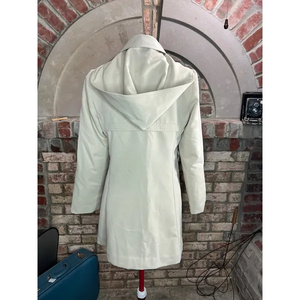 Trench coat short button off hood Tan Size M - Image 5