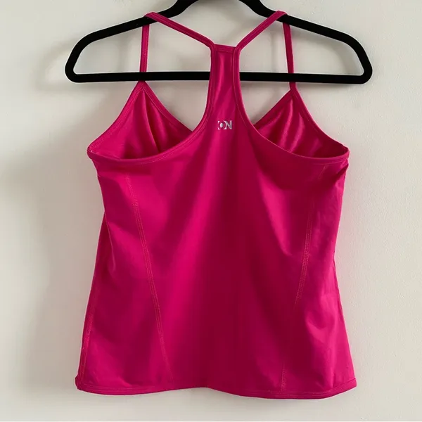 Old Navy Pink Workout Racerback Tank Top With Built-In Bra New W/O Tag Large - Image 3
