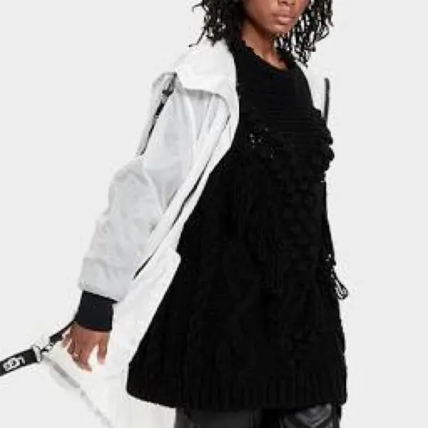 UGG BRITTANY HOODED Sheer ANORAK White S NWT Rain Festival Stay Dry Tailgating - Image 3