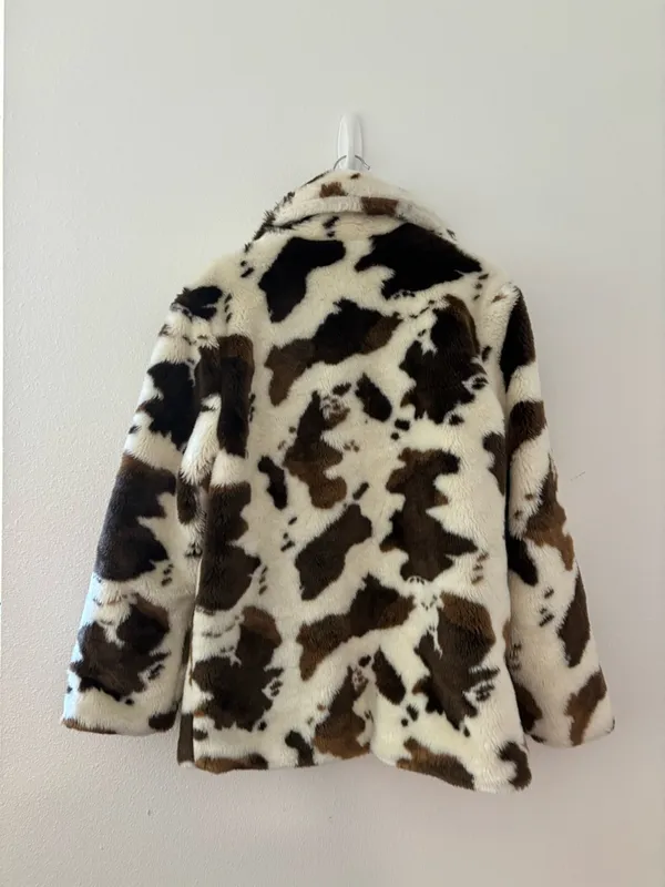 Blank nyc cow print faux fur coat - Image 3
