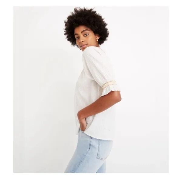 $82 Madewell Rainbow Smocked Peasant Top M - Image 4