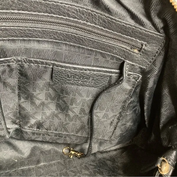 Michael Kors black pebbled‎ leather handbag large - Image 12