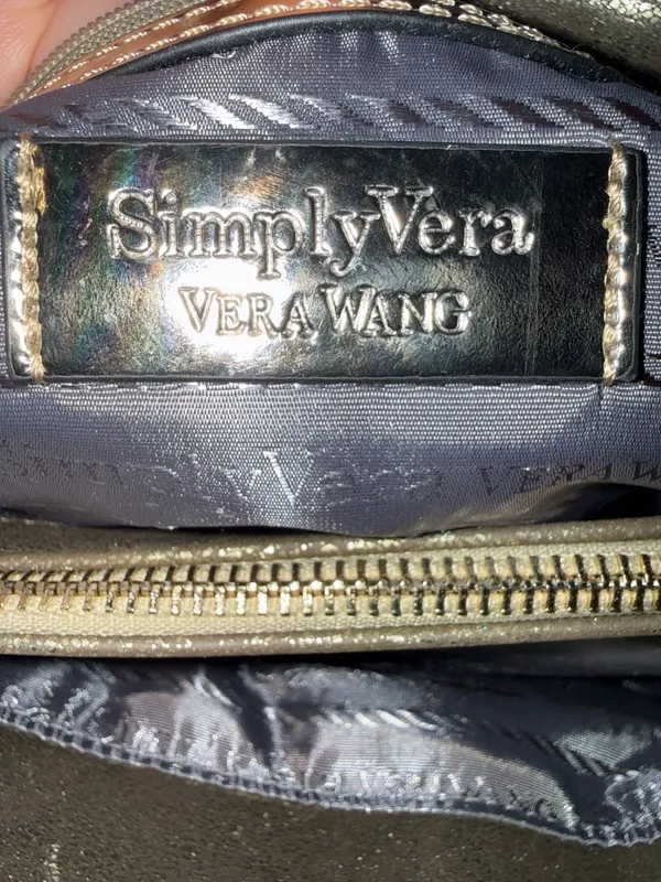 Simply Vera Vera Wang Metallic Gold Satchel with Removable Shoulder Strap - Image 7