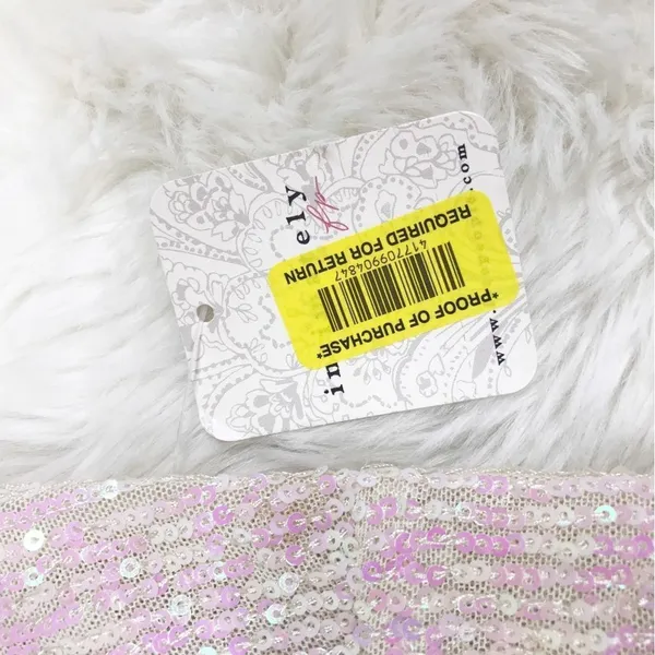 FREE PEOPLE Gold Rush Sequin Mini Dress Iridescent Sheer Cream Size Medium New‎ - Image 11