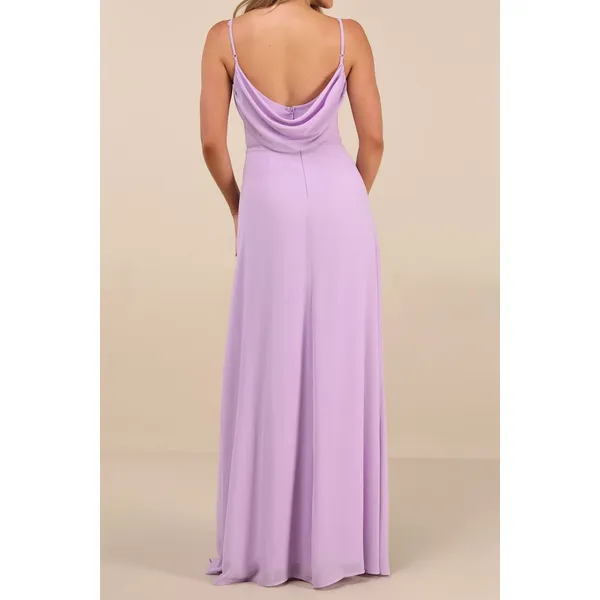 NWT Lulus Notorious Poise Lavender Sleeveless Cowl Neck Maxi Dress Bridesmaid S - Image 3