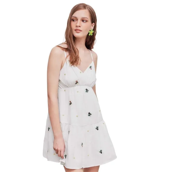 Modcloth NWT Cider Floral Embroidered Mini Dress Medium - Image 2