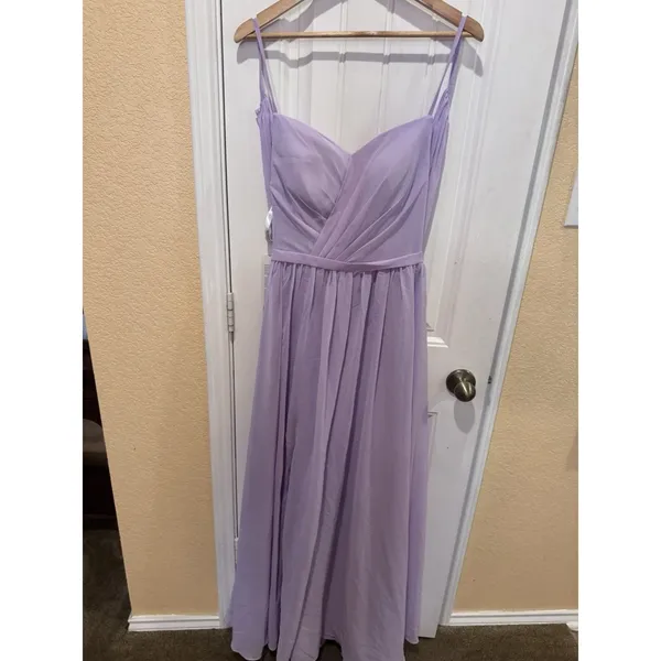 Kimora Floor Length Spaghetti Straps Chiffon Bridesmaid Dresses size 4 - Image 5