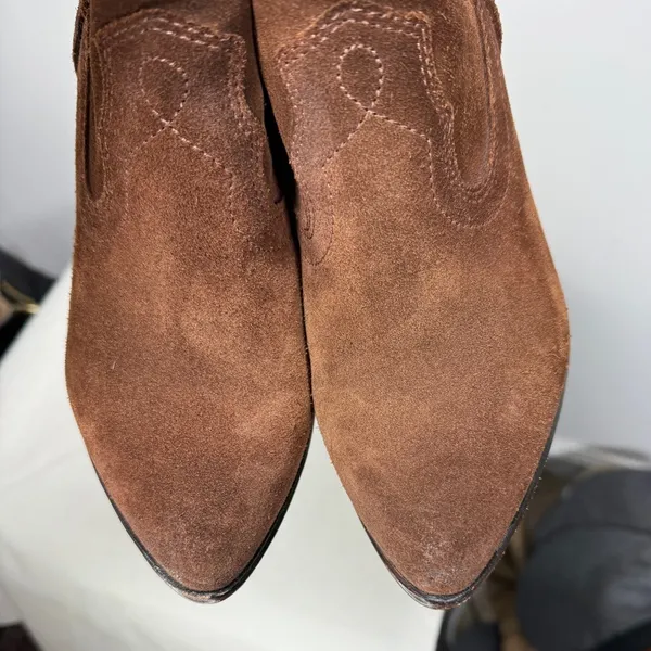 FRYE Renee Seam Short Boot , Brown Suede, Womens Size 7.5 M - Image 4