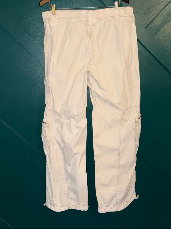 Garage Extreme Baggy Low Rise Cream Waist Cargo Shorts Size L - Image 2
