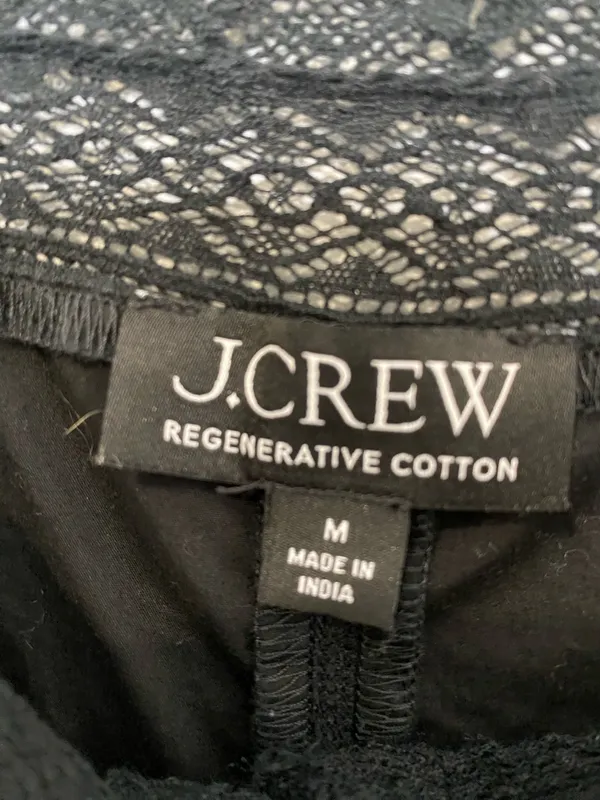 J.Crew Black Lace Trim Cropped Drawstring Top - Image 8