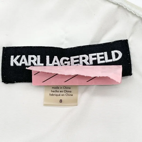 Karl Lagerfeld Dress Womens 8 One Shoulder Bridal Shower Chic Bachelorette READ‎ - Image 7