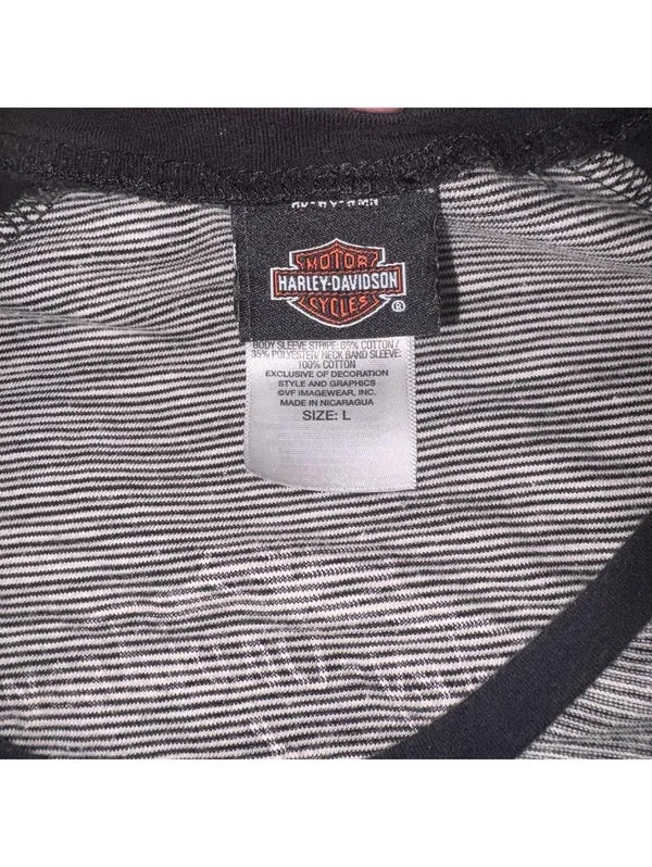 Harley-Davidson Motorcycles Woman’s L Madison Wisconsin Long Sleeve Raglan Tee - Image 5