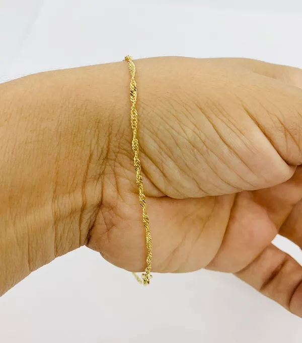 Real 10k Gold Ankle Bracelet Singapore 10” - Image 4