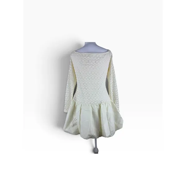 ASTR the Label Cream Textured Mini Dress Long Sleeves Size XL NWT - Image 3