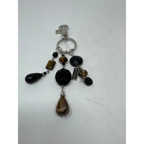 Miche Purse Charm Storm Black Gray Silver Key Chain - Image 4