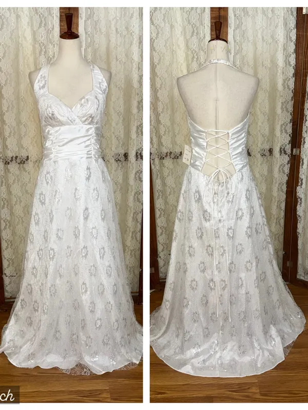 Gorgeous New Josh & Jazz White Halter Corset Prom/Wedding Gown - Image 2