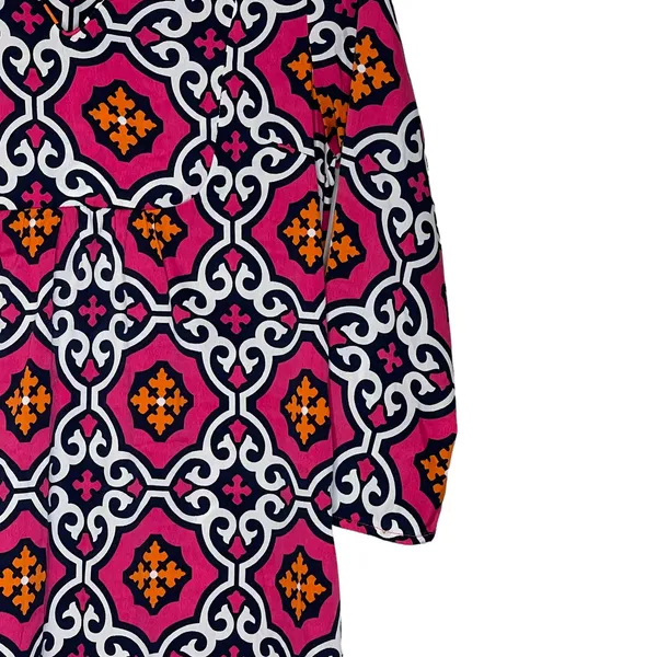 Buckhead Betties Geometric V-Neck 3/4 Sleeve Shift‎ Dress Multicolor Women Small - Image 4