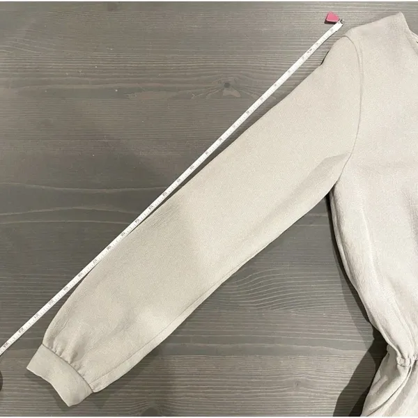 Wilfred Aritzia Romper Women's Sz Small Gray Pockets Long Sleeve Preppy Summer - Image 5