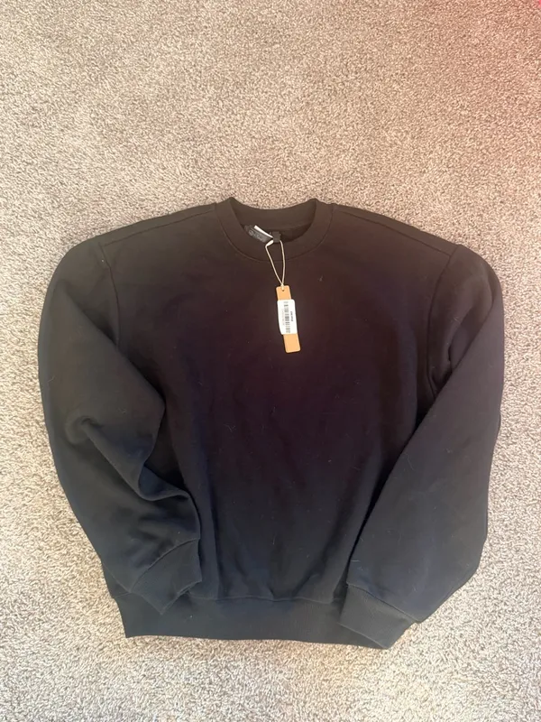 SKIMS Cotton Fleece Classic Crewneck women's size medium Onyx NWT - Image 6