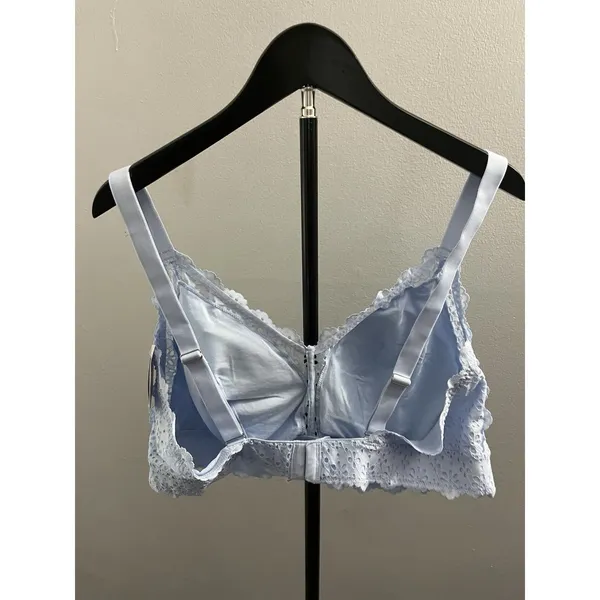 Light blue Floral Lace Underwire Full Coverage Bra Adjustable Straps2x Size XXL - Image 2