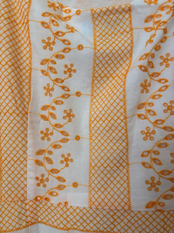 NWT CeCe Embroidered Cotton Maxi Dress White Orange Floral Size 10 - Image 6