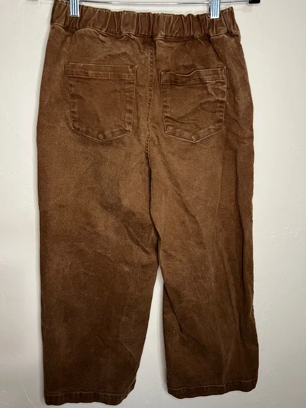 Oak‎ + Fort Chocolate Brown Wide Leg High Rise Crop Pants - Image 8