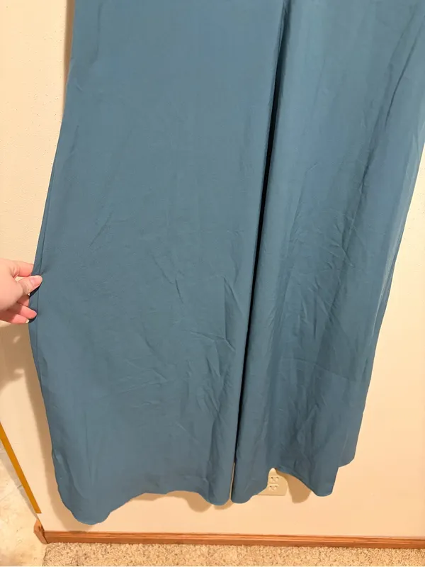 NEW Halara High Low Breezeful Flowy Maxi Dress Asymmetric Hem Teal Medium - Image 10