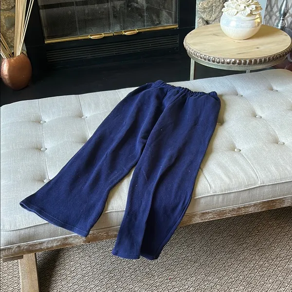 Basic Editions 100% Cotton Navy Blue Drawstring Sweatpants Size Small - Image 8