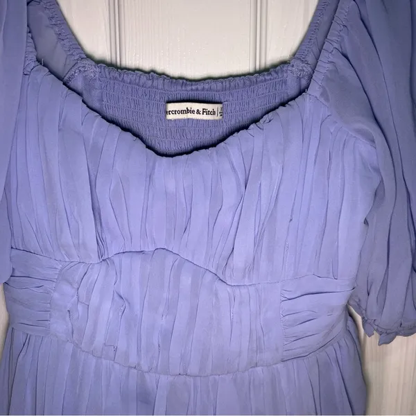 Abercrombie & Fitch Emerson Poplin Sleeve Dress Lavendar Purple Pleated Top XS - Image 6