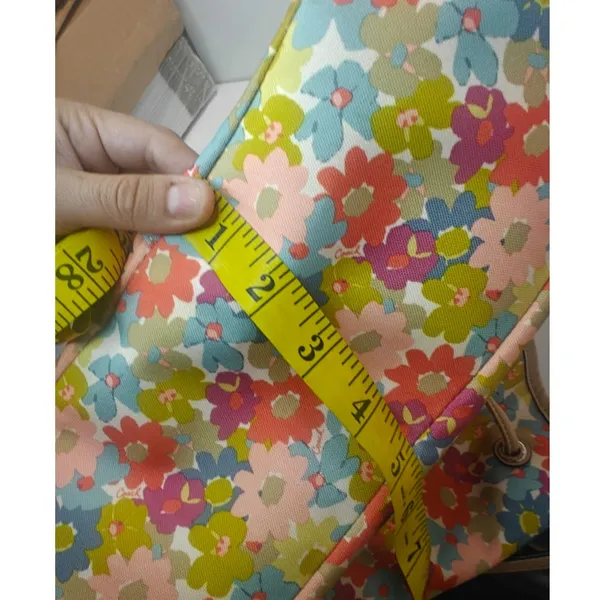 Vintage Tan Floral Coach Tote - Image 9