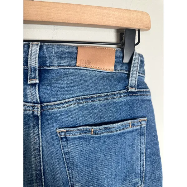 Paige Cindy High‎ Rise Straight Leg Jeans Mel Destroyed Raw Hem 24 - Image 7