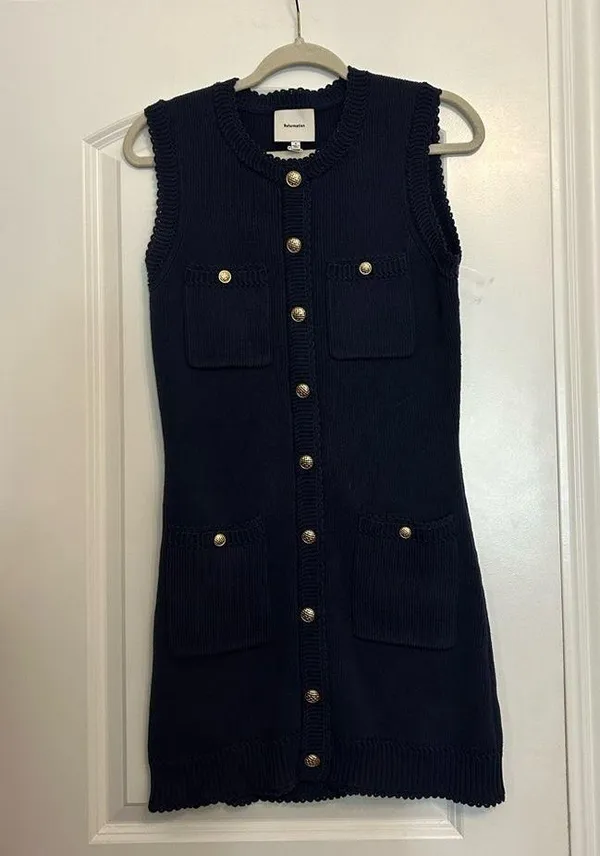 Reformation Catalina Cotton Mini Dress - Image 4