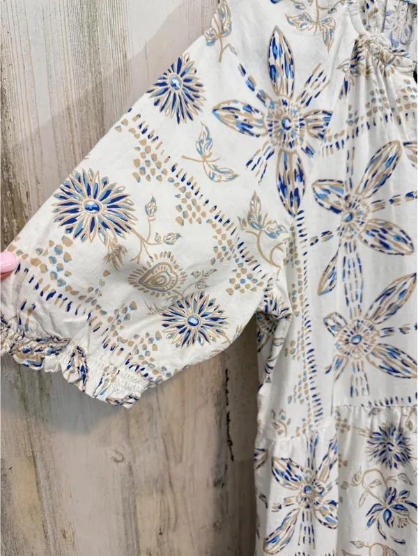 Sonoma Goods For Life Floral Cotton Blend Tiered Tassel Mini Dress M NWT - Image 5