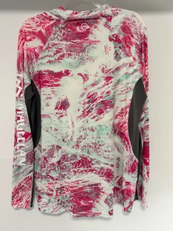Magellan Outdoors Realtree Aspect Boyfriend Fit Top L Pink Blue Camo Long Sleeve - Image 2